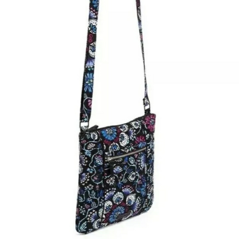 Vera Bradley Black Floral Crossbody with Blue, Purple & Pink Accents - Picture 4 of 4